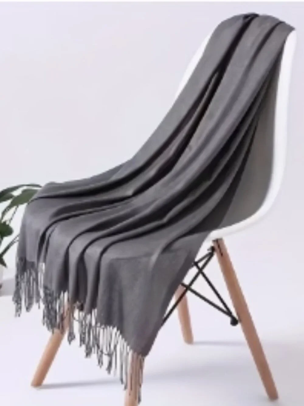 NEW Lightweight tasseled Scarf/Wrap in Light Gray